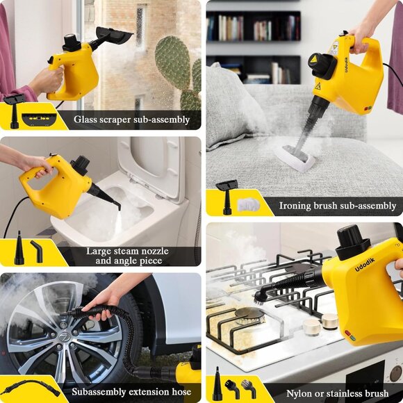 Handheld High Temp Steam Cleaner Portable for Home Grease Grime 10pc Kit - Picture 8 of 9